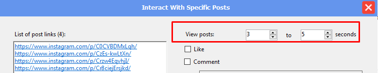 view posts - interact with specified posts - Instagram phone farm