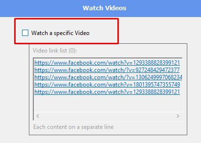 Xem video ngẫu nhiên trong phần mềm Facebook phone farm