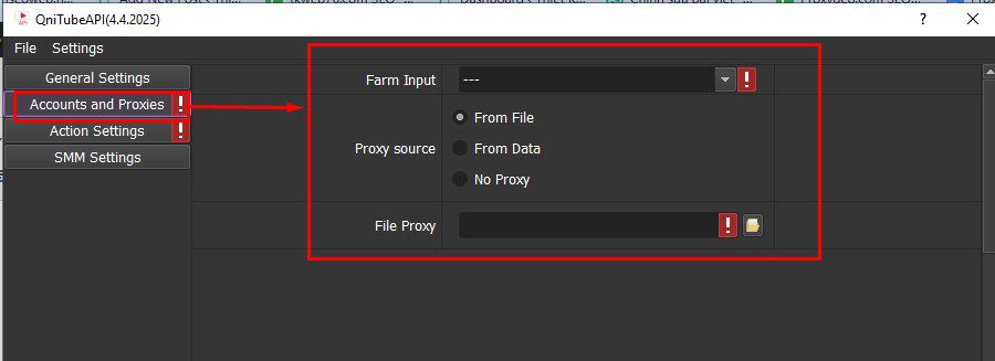 Accounts and proxy - Phần mềm Youtube API