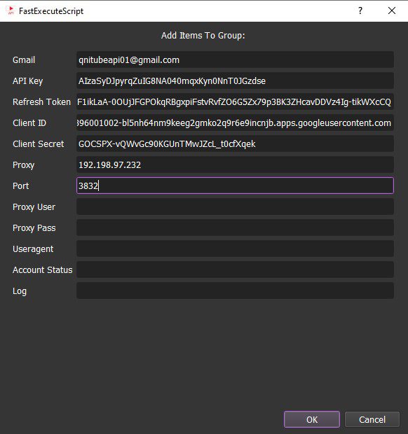 Data proxy - Phần mềm Youtube API Bot
