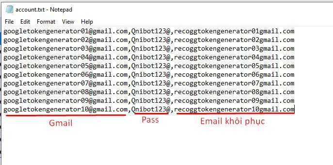 File lưu tài khoản cho phần mềm