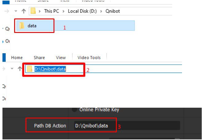 Dẫn thư mục lưu data vào phần mềm Youtube API Bot