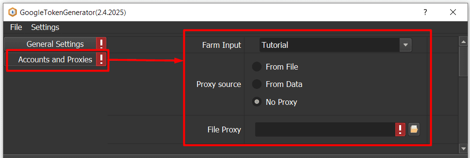 accounts and proxies - Generate Google API client secret