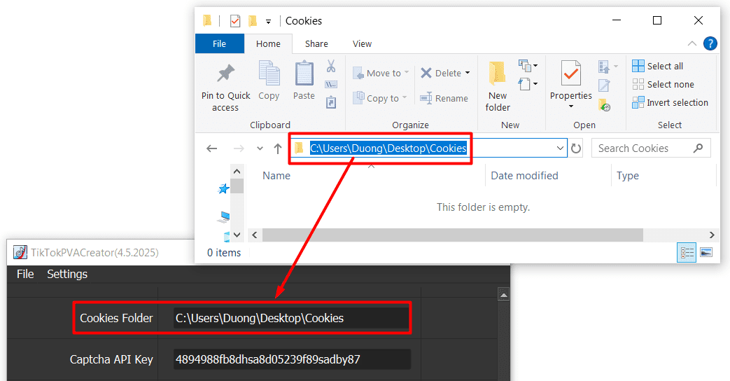 cookies folder - tiktok auto tool