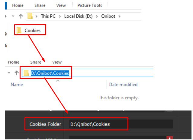Thư mục cookies - Phần mềm tạo Tiktok