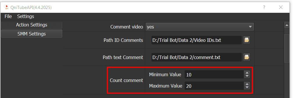 count comment - youtube bot