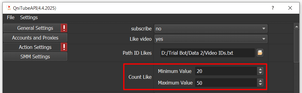 count like - YouTube API Bot