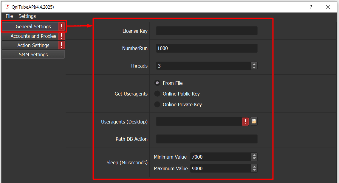 general settings - youtube auto tool