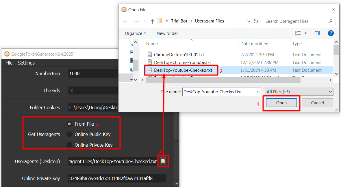 get useragent - from file - Generate Google API client ID