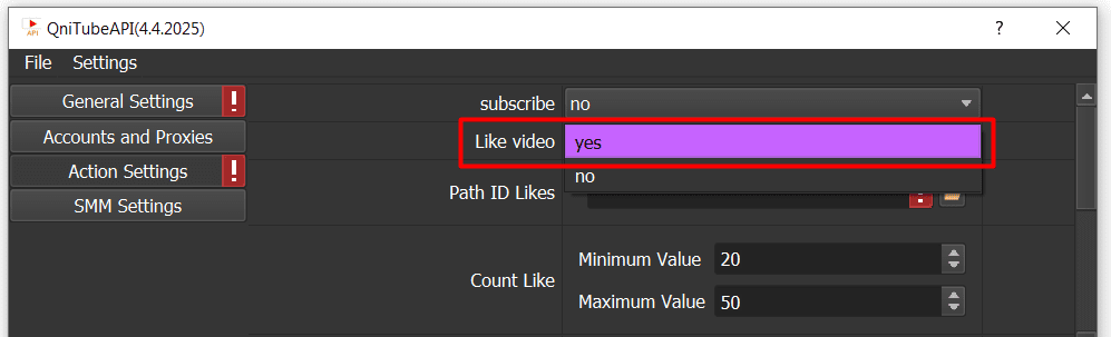 like video - yes - YouTube API Bot