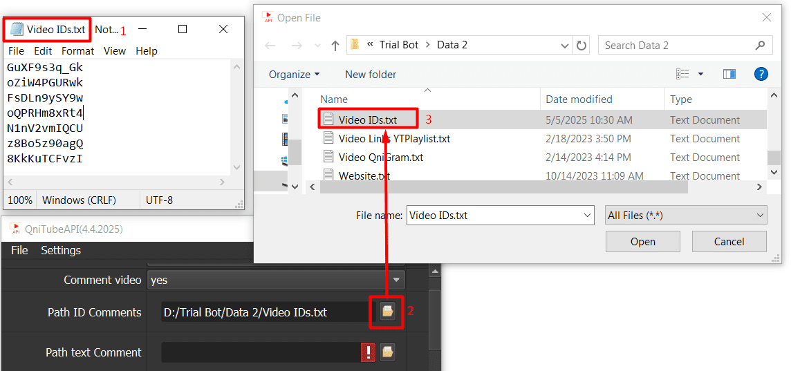 path ID comments - youtube auto tools