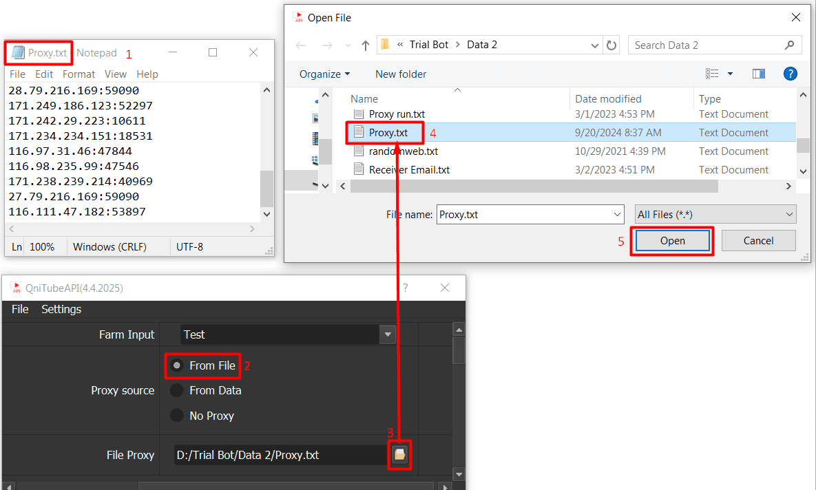 proxy souce - from file - youtube auto tool