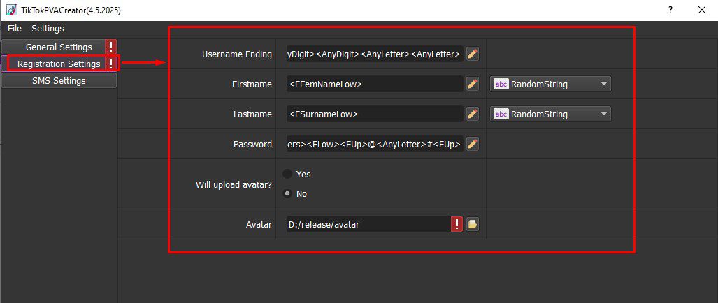 Registration - Tool tạo acc Tiktok