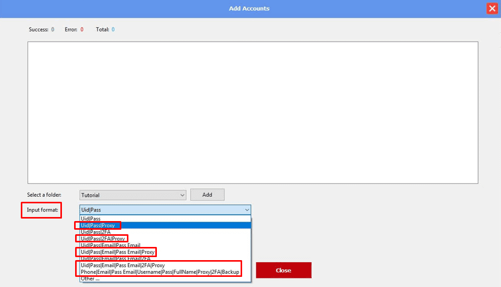 add account with proxy - threads bot