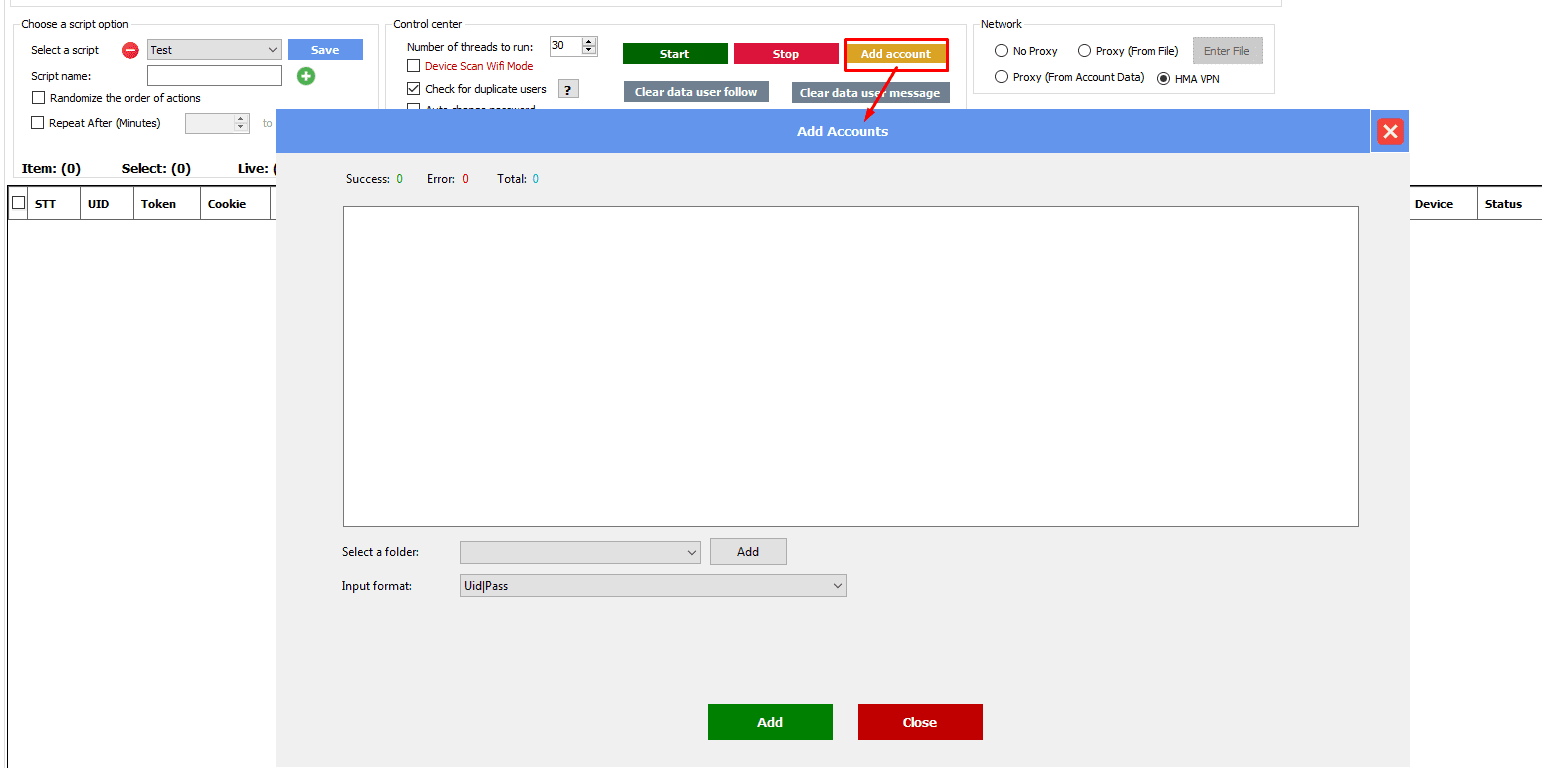 import threads accounts - threads bot