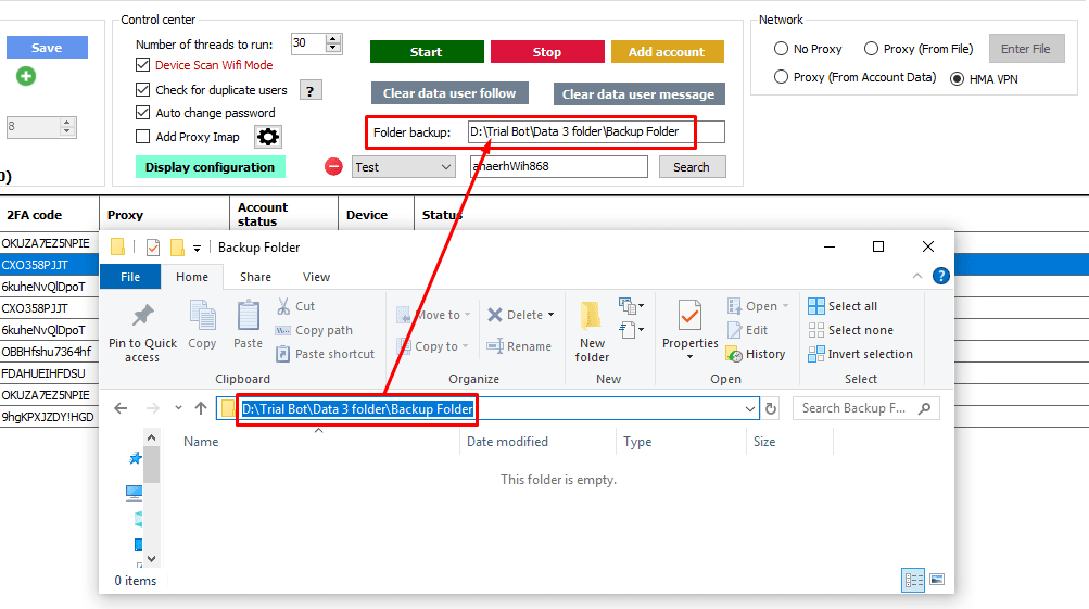 folder backup - threads bot