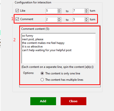 Bình luận trong phần mềm auto Threads