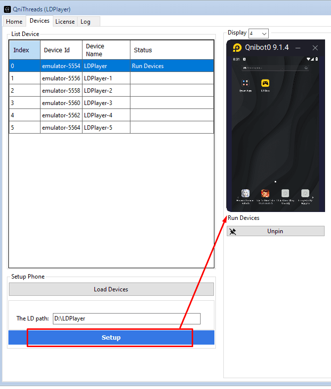 Cài đặt LDPlayer vào phần mềm auto Threads