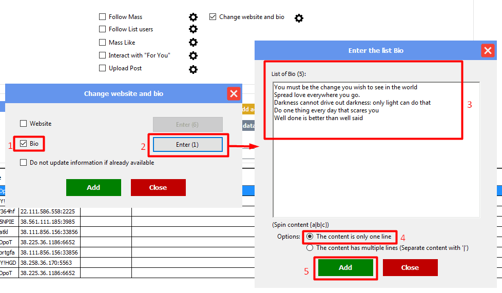 change bio - 1 line - threads software