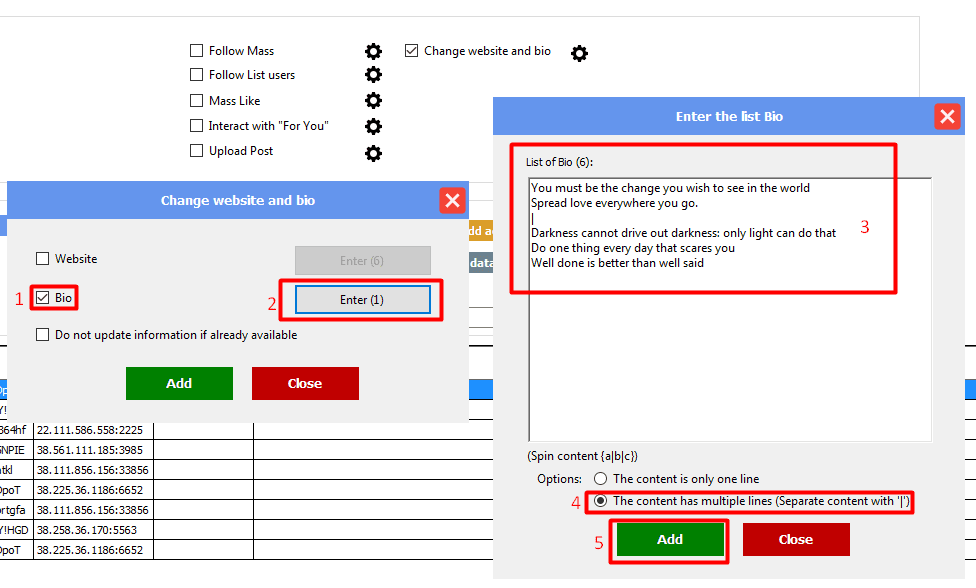 change bio - many lines - threads auto tool