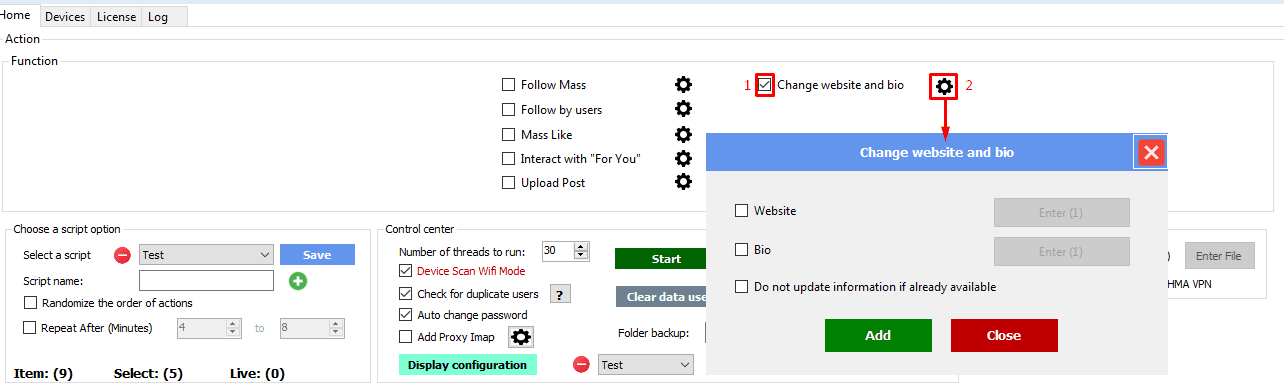 change website and bio - function - threads automation bot