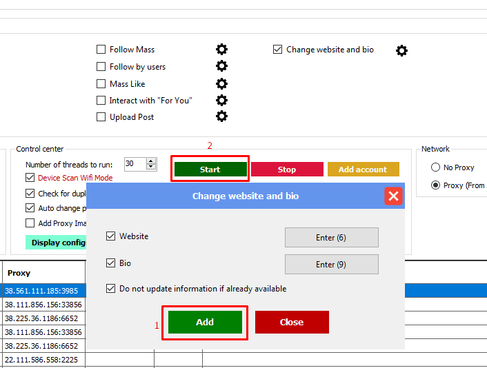 change website and bio - threads automation bot
