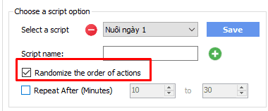Chạy ngẫu nhiên các chức năng trong tool tự động Threads