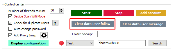 clear data user follow - threads bot
