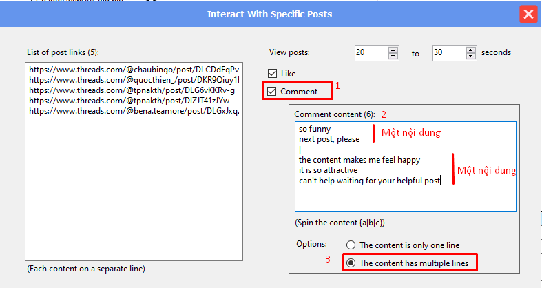 Bình luận Threads - Tool auto Threads