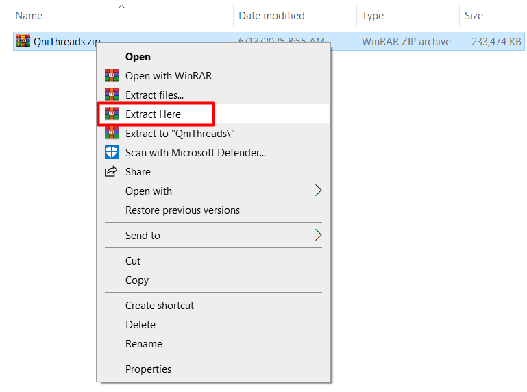 extract file - Threads automation software