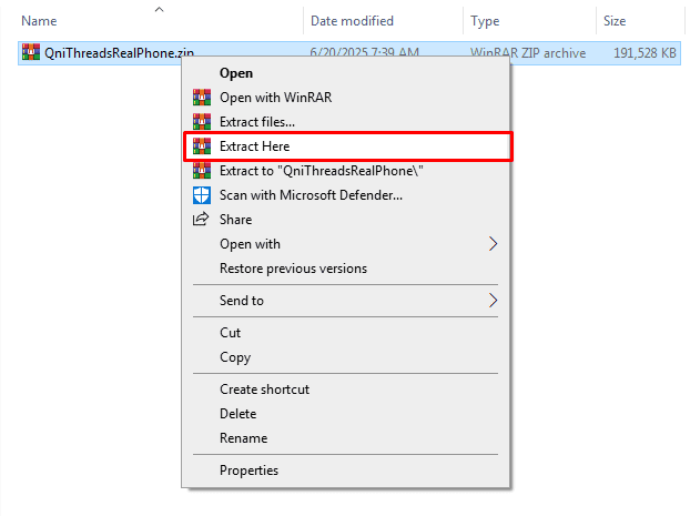 extract file -  threads automation bot