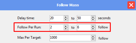 follow mass - follow per run - threads software