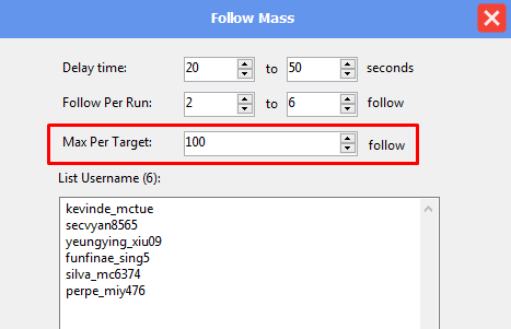 follow mass - max per target - threads software