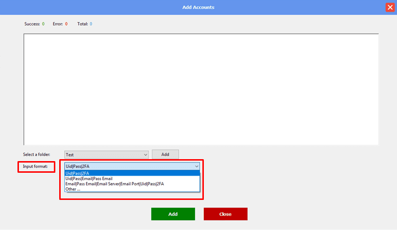input format - Threads automation software
