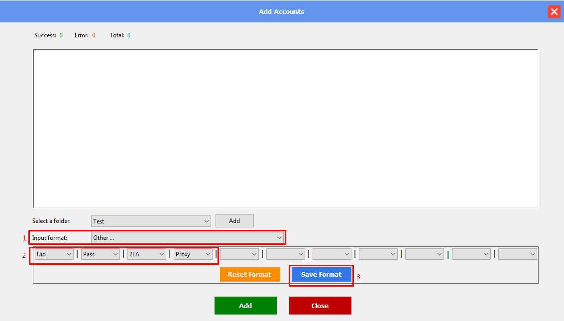input format - other- Threads automation software