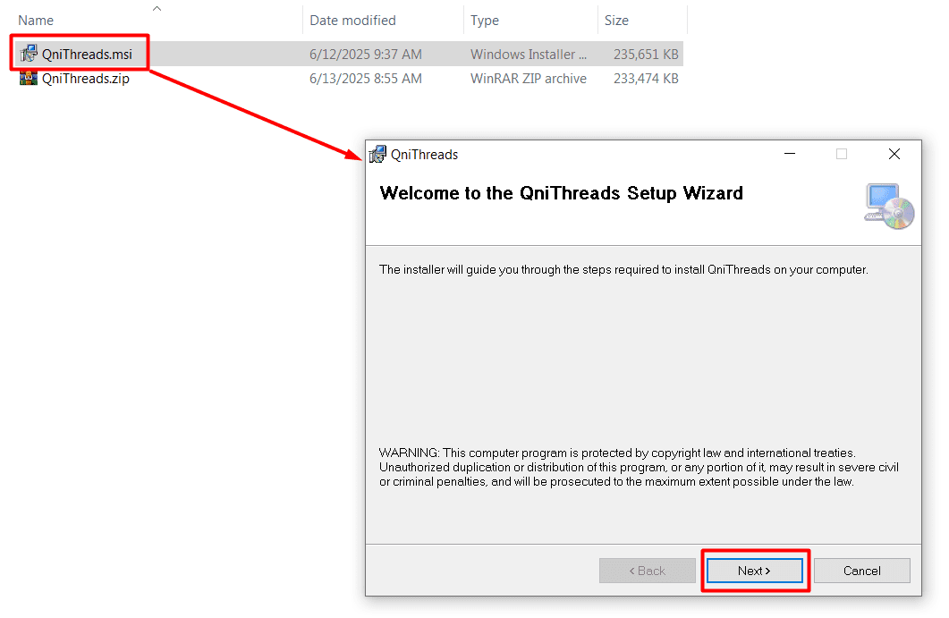 installation - Threads automation software