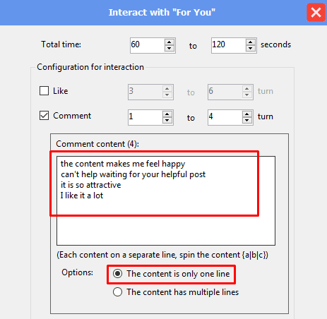 interact with for you feed - comment content - 1 line - threads software