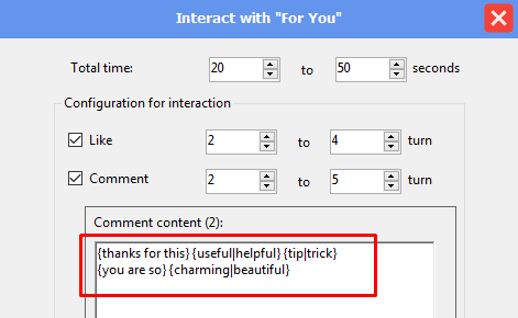 interact with for you - comment - spintax format - Threads auto bot
