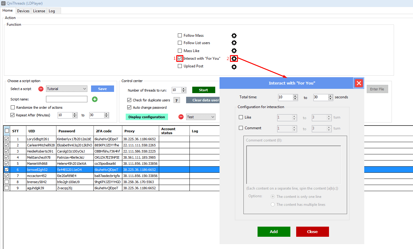 interact with for you - function - Threads auto bot