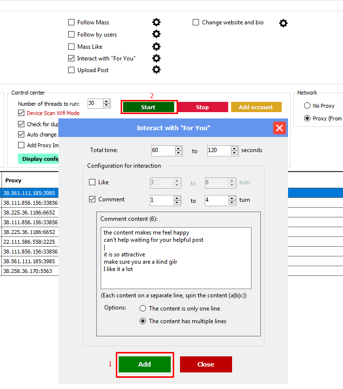 interact with for you feed - comment - start - threads software