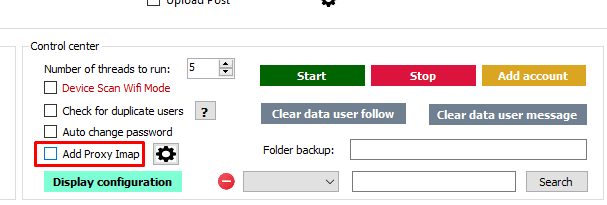 Không dùng proxy imap - Tool auto Threads