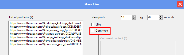 mass like - comment - threads software