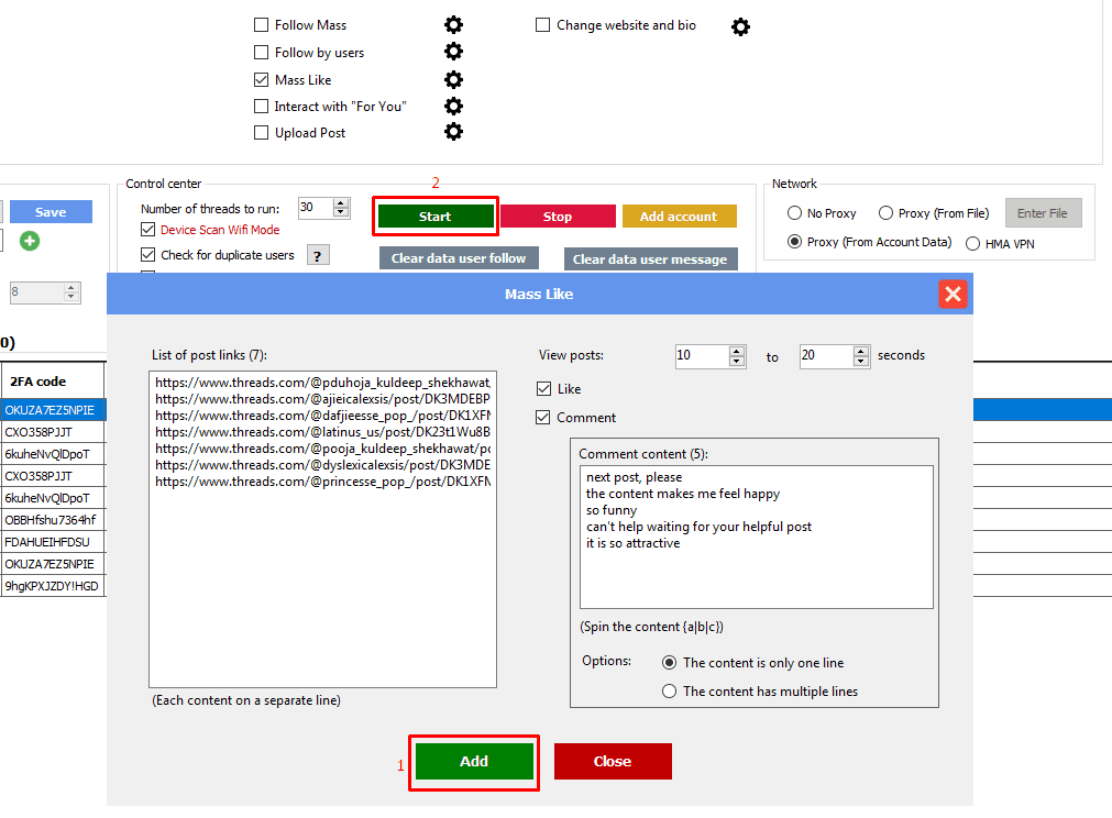 mass like - start - threads software