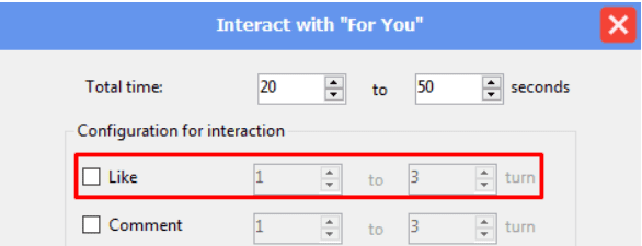 Không like trong phần mềm auto Threads
