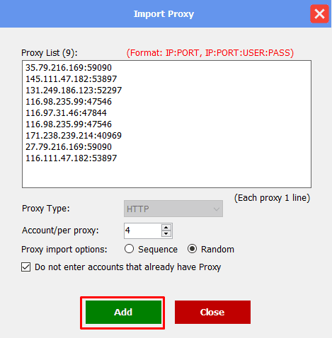proxy from file - import proxy - add - threads auto tool