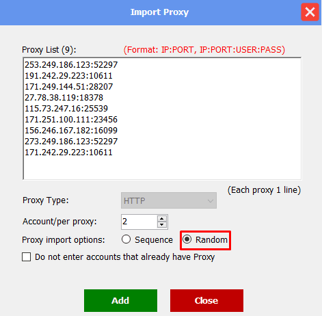 proxy from file - random - Threads bot