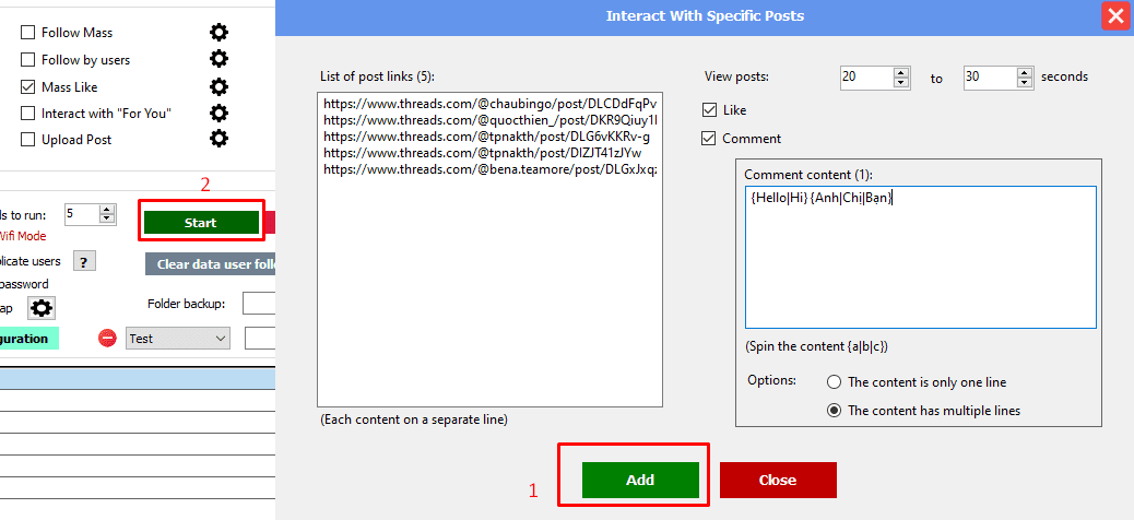 Mass like - Tool auto Threads