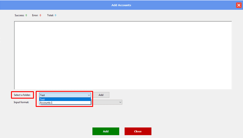select a folder- Threads automation software