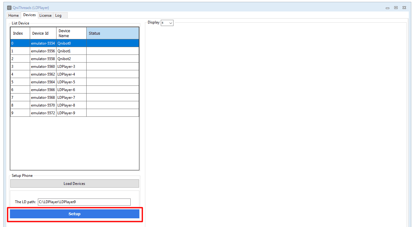 set up devices- Threads automation software