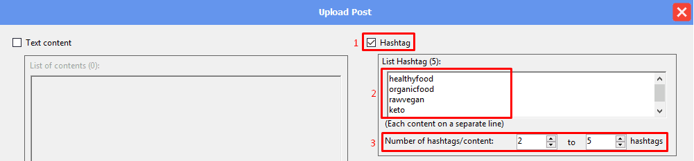 upload post - hashtag - threads automation bot